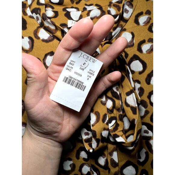 J crew leopard print collar career workwear contemporary preppy blouse small - Picture 6 of 9